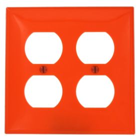 Leviton 80716-ORG Receptacle Wallplate, Standard Size, Gang 2, Orange