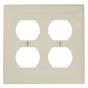 Leviton 80716-T Receptacle Wallplate, Standard Size, Gang 2, Light Almond