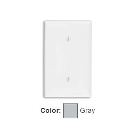 Leviton 80719-GY Blank Wallplate, Standard Size, Gang 1, Gray