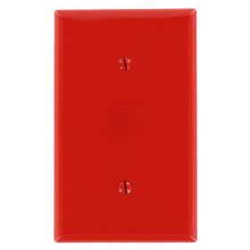 Leviton 80719-R Blank Wallplate, Standard Size, Gang 1, Red