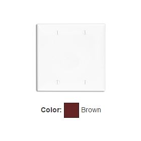 Leviton 80725 Blank Wallplate, Standard Size, Gang 2, Brown
