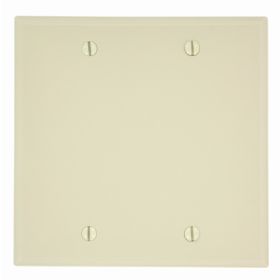 Leviton 80725-I Blank Wallplate, Standard Size, Gang 2, Ivory