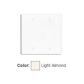Leviton 80725-T Blank Wallplate, Standard Size, Gang 2, Light Almond