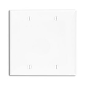 Leviton 80725-W Blank Wallplate, Standard Size, Gang 2, White