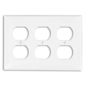 Leviton 80730-W Receptacle Wallplate, Standard Size, Gang 3, White