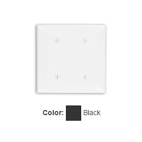 Leviton 80734-E Blank Wallplate, Standard Size, Gang 2, Black