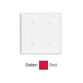 Leviton 80734-R Blank Wallplate, Standard Size, Gang 2, Red