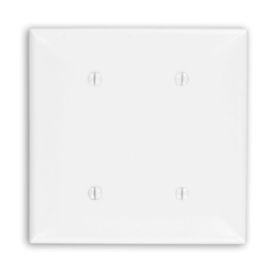 Leviton 80734-W Blank Wallplate, Standard Size, Gang 2, White