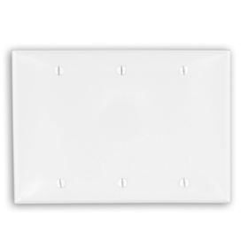 Leviton 80735-W Blank Wallplate, Standard Size, Gang 3, White