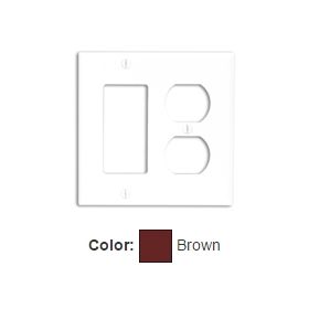 Leviton 80746 Combination Wallplate, Standard Size, Gang 2, Brown