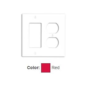 Leviton 80746-R Combination Wallplate, Standard Size, Gang 2, Red