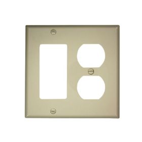 Leviton 80746-T Combination Wallplate, Standard Size, Gang 2, Light Almond