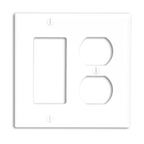 Leviton 80746-W Combination Wallplate, Standard Size, Gang 2, White