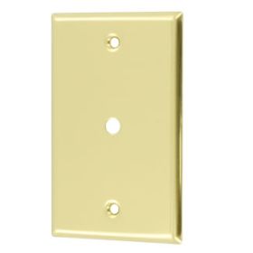 Leviton 81013 Telephone/Cable Wallplate, Standard Size, Gang 1, Brass