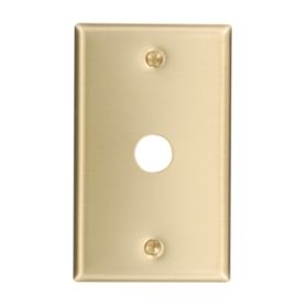 Leviton 81017 Telephone/Cable Wallplate, Standard Size, Gang 1, Brass