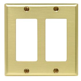 Leviton 81409 Decora Wallplate, Standard Size, Gang 2, Brass