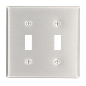 Leviton 83009 Switch Wallplate, Standard Size, Gang 2, Aluminum
