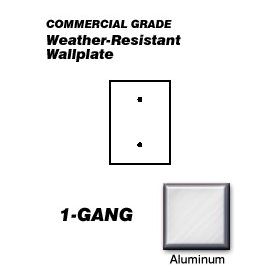 Leviton 83014-EXT Blank Wallplate, Weather-Resistant, Gang 1, Aluminum