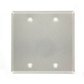 Leviton 83025-EXT Blank Wallplate, Weather-Resistant, Gang 2, Gray
