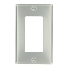 Leviton 83401 Decora Wallplate, Standard Size, Gang 1, Aluminum