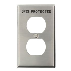 Leviton 84003-G40 Receptacle Wallplate, Standard Size, Gang 1, Stainless Steel