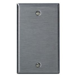 Leviton 84014 Blank Wallplate, Standard Size, Gang 1, Brushed Stainless Steel