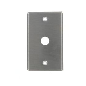 Leviton 84017-40 Telephone/Cable Wallplate, Standard Size, Gang 1, Brushed Stainless Steel