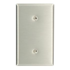 Leviton 84019-40 Blank Wallplate, Standard Size, Gang 1, Brushed Stainless Steel