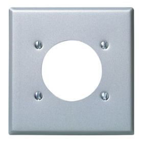 Leviton 84026 Receptacle Wallplate, Standard Size, Gang 2, Stainless Steel
