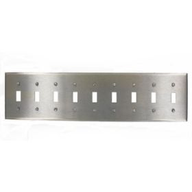 Leviton 84049-40 Switch Wallplate, Standard Size, Gang 9, Brushed Stainless Steel