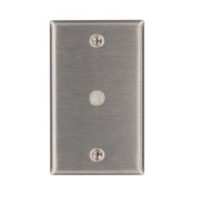 Leviton 84061-40 Telephone/Cable Wallplate, Standard Size, Gang 1, Brushed Stainless Steel