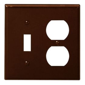 Leviton 85005 Combination Wallplate, Standard Size, Gang 2, Brown