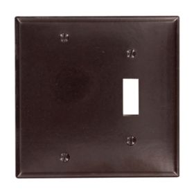 Leviton 85006 Combination Wallplate, Standard Size, Gang 2, Brown