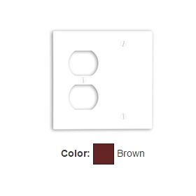 Leviton 85008 Combination Wallplate, Standard Size, Gang 2, Brown