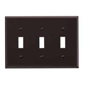 Leviton 85011 Switch Wallplate, Standard Size, Gang 3, Brown