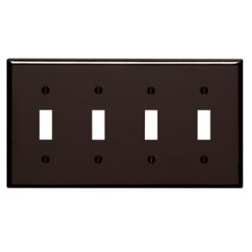 Leviton 85012 Switch Wallplate, Standard Size, Gang 4, Brown