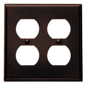 Leviton 85016 Receptacle Wallplate, Standard Size, Gang 2, Brown