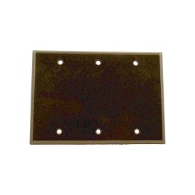 Leviton 85033 Blank Wallplate, Standard Size, Gang 3, Brown