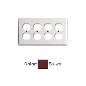 Leviton 85041 Receptacle Wallplate, Standard Size, Gang 4, Brown