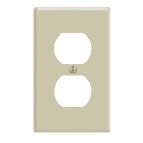 Leviton 86003 Receptacle Wallplate, Standard Size, Gang 1, Ivory