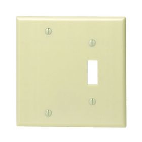 Leviton 86006 Combination Wallplate, Standard Size, Gang 2, Ivory