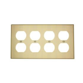 Leviton 86041 Receptacle Wallplate, Standard Size, Gang 4, Ivory