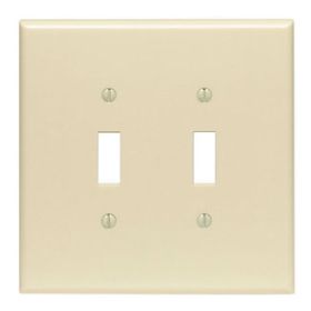 Leviton 86109 Switch Wallplate, Oversized, Gang 2, Ivory