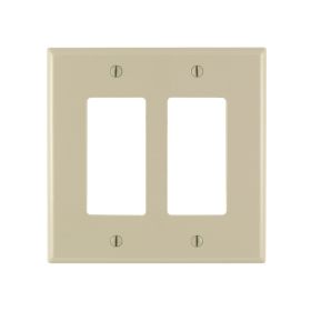 Leviton 86602 Decora Wallplate, Oversized, Gang 2, Ivory