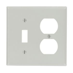Leviton 87005 Combination Wallplate, Standard Size, Gang 2, Gray