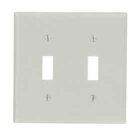 Leviton 87009 Switch Wallplate, Standard Size, Gang 2, Gray