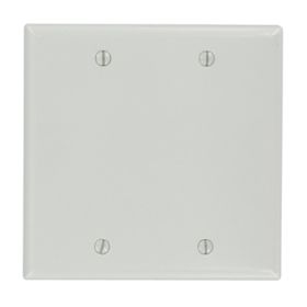 Leviton 87025 Blank Wallplate, Standard Size, Gang 2, Gray