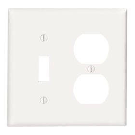 Leviton 88005 Combination Wallplate, Standard Size, Gang 2, White