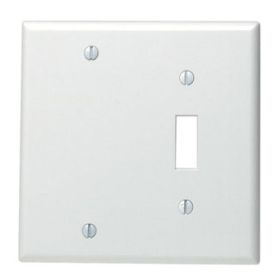 Leviton 88006 Combination Wallplate, Standard Size, Gang 2, White