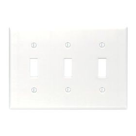 Leviton 88011 Switch Wallplate, Standard Size, Gang 3, White